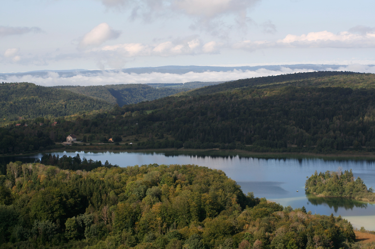 View from Pic de l'aigle across Lac de la Motte, France